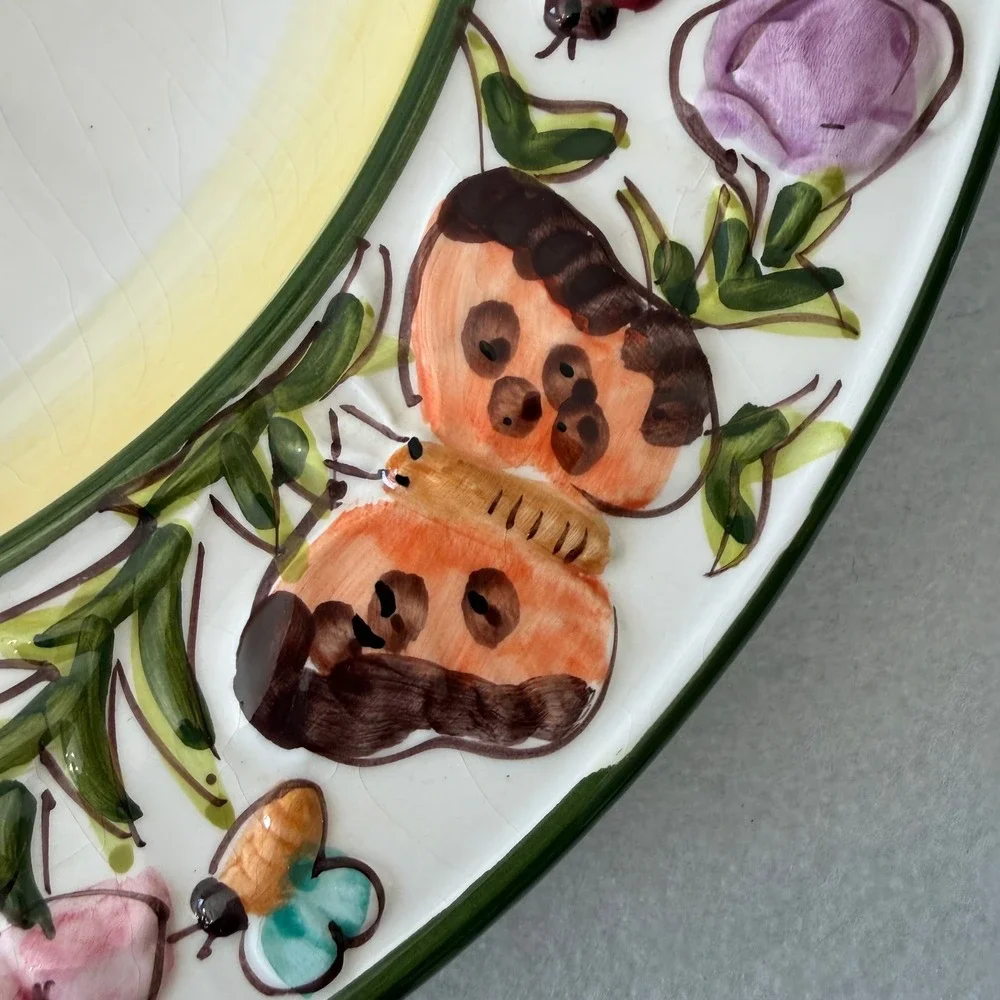 World Bazaars‎ Butterfly Garden Charger Plate 14